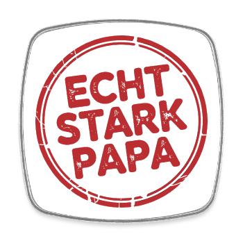Vatertag Väter Papa Geschenk Echt Stark Papa - Viereckiger Kühlschrankmagnet - Weiß - Vorne