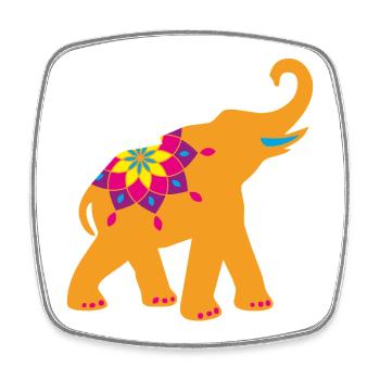 Yoga Elefant Indien bunt Tierliebe Namaste Deko - Viereckiger Kühlschrankmagnet - Weiß - Vorne