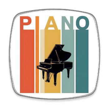 Vintage Piano Gift - Square fridge magnet - white - Front