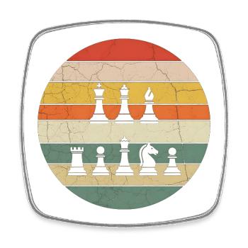 Cadeau joueur d'échecs Humour échecs - Magnet carré - blanc - Devant