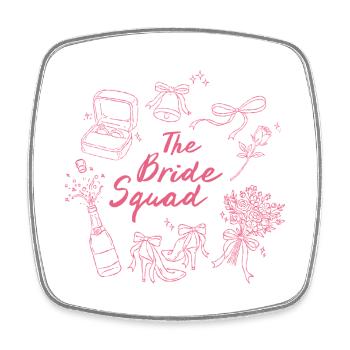 The Bride Squad Pink Bridal Icons - Square fridge magnet - white - Front