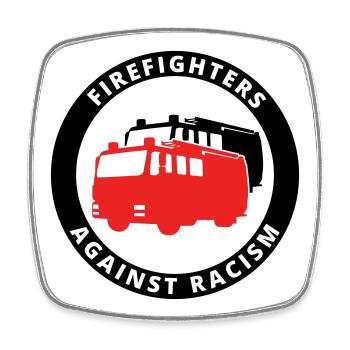 Firefighters Against Racism Symbol - Viereckiger Kühlschrankmagnet - Weiß - Vorne
