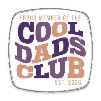 Cool Dads Club - Werdender Papa 2026 Geschenk - Viereckiger Kühlschrankmagnet - Weiß - Vorne