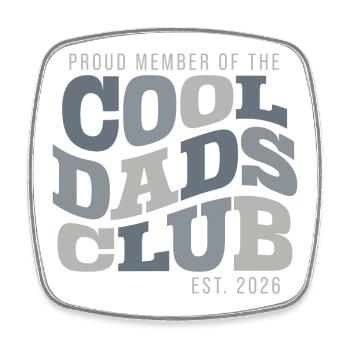 Cool Dads Club - Dad 2026 Gift - Square fridge magnet - white - Front