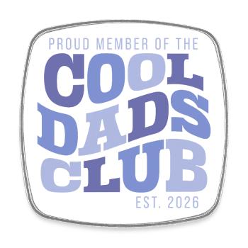 Cool Dads Club - Dad 2026 Gift - Square fridge magnet - white - Front