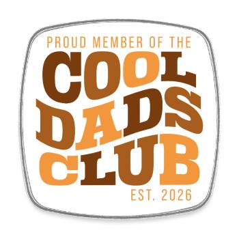 Cool Dads Club - Dad 2026 Gift - Square fridge magnet - white - Front