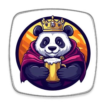 Panda Bier Lustig - Viereckiger Kühlschrankmagnet - Weiß - Vorne