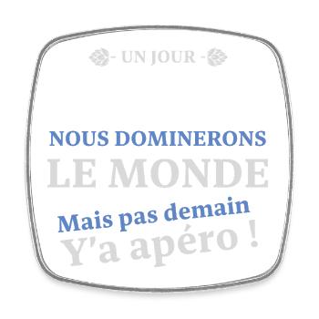 Un Jour Les Bretons Nous Dominerons Le Monde Ma... - Magnet carré - blanc - Devant