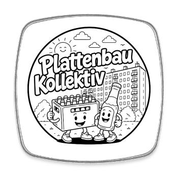 Plattenbau Kollektiv Casual - Viereckiger Kühlschrankmagnet - Weiß - Vorne