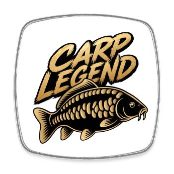 Carp Legend Angelangler-Design - Viereckiger Kühlschrankmagnet - Weiß - Vorne