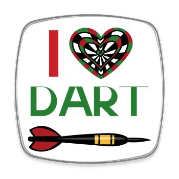 J’adore Dard Heart - Magnet carré - blanc - Devant