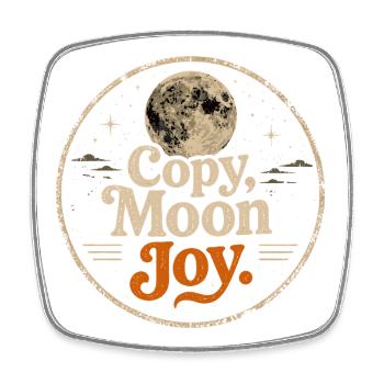 Lunar Joy Celestial Vintage-Design - Viereckiger Kühlschrankmagnet - Weiß - Vorne