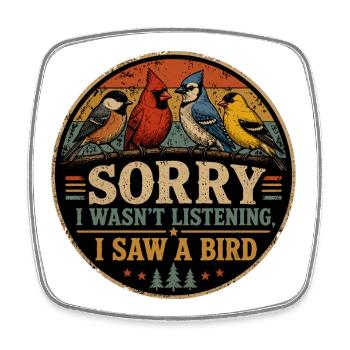 Passionsvögel Humor Geschenk Ornithologie - Viereckiger Kühlschrankmagnet - Weiß - Vorne