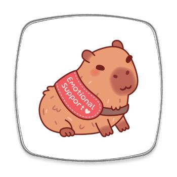 Niedliche Capybara hier für emotionale Unterstützung - Viereckiger Kühlschrankmagnet - Weiß - Vorne