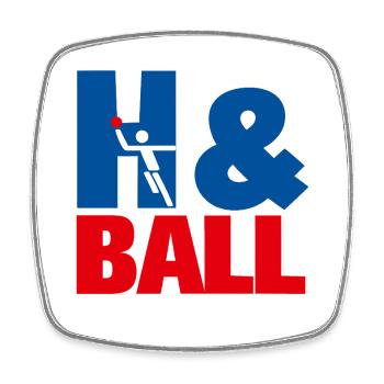 Graphismes sportifs de handball H&Ball - Magnet carré - blanc - Devant