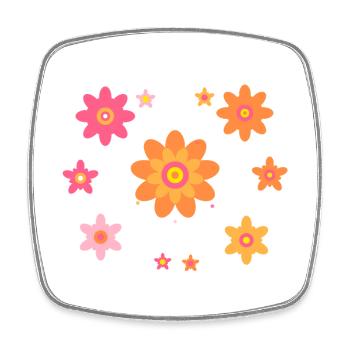 Colorful Flower Orbital Pattern - Square fridge magnet - white - Front