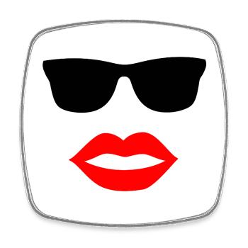 Sunglasses - Square fridge magnet - white - Front