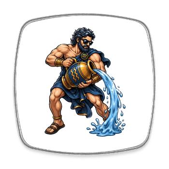 Aquarius - Square fridge magnet - white - Front