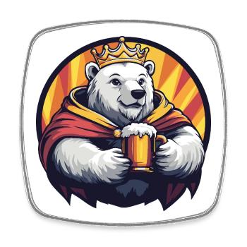 La bière Polar Bear Drôle - Magnet carré - blanc - Devant