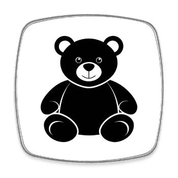 teddy bear - Square fridge magnet - white - Front