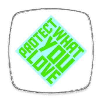 Protect What You Love Nature Protection Statement Logo - Square fridge magnet - white - Front