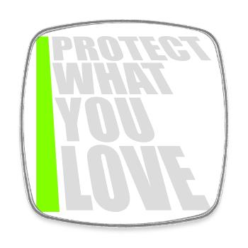 Protect What You Love Nature Protection Statement Logo - Square fridge magnet - white - Front