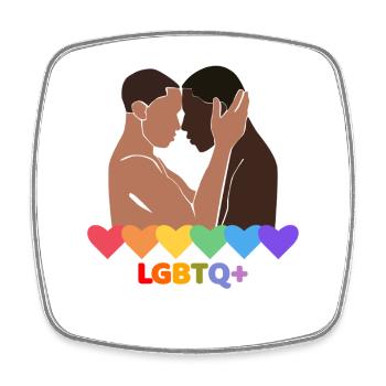 Pride Love Couple LGBTQ+ Hearts Design - Viereckiger Kühlschrankmagnet - Weiß - Vorne