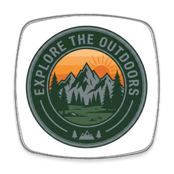 Explore Outdoors Berge - Viereckiger Kühlschrankmagnet - Weiß - Vorne