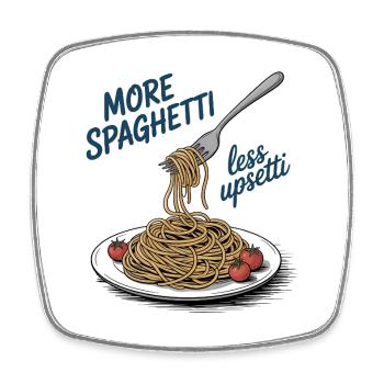 Glück ist hausgemacht – und kommt als Pasta - Viereckiger Kühlschrankmagnet - Weiß - Vorne
