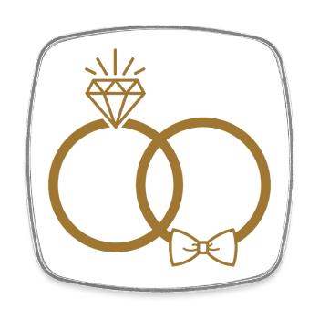 Wedding rings - Square fridge magnet - white - Front