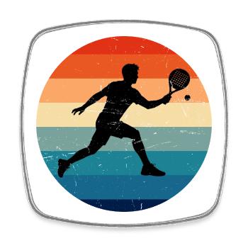 Geschenkidee für Padel Fans mit Padel für Anfänger - Viereckiger Kühlschrankmagnet - Weiß - Vorne