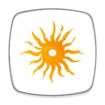 sun, sun logo, sun symbol - Square fridge magnet - white - Front
