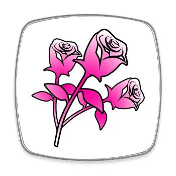 Roses - Square fridge magnet - white - Front
