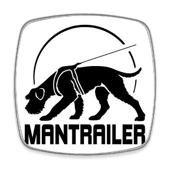 Schnauzer géant MANTRAILER Chiens de recherche Chiens Wilsigns chiens - Magnet carré - blanc - Devant