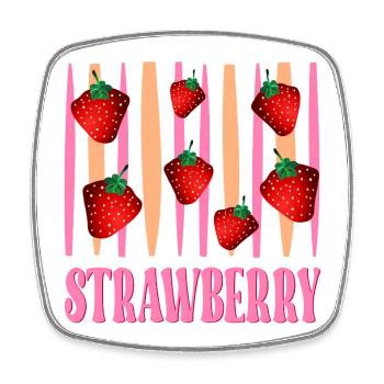 Strawberry - Square fridge magnet - white - Front