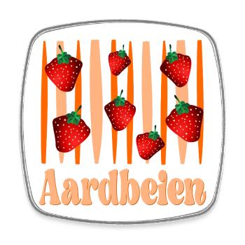 Picking strawberries - Square fridge magnet - white - Front