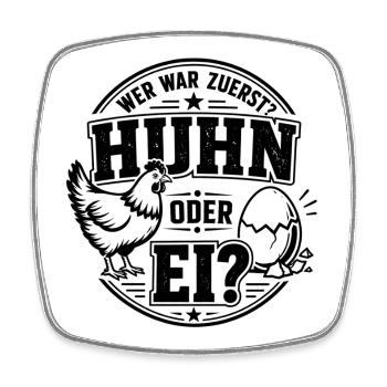 Stampiges Huhn und Ei Emblem - Viereckiger Kühlschrankmagnet - Weiß - Vorne