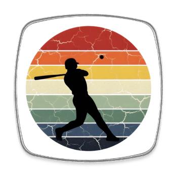 Cadeau de baseball joueur de baseball rétro vintag - Magnet carré - blanc - Devant
