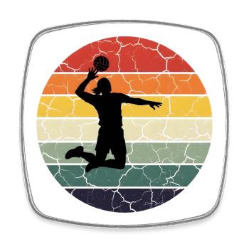 cadeau entraîneur de volley ball Design Rétro  - Magnet carré - blanc - Devant