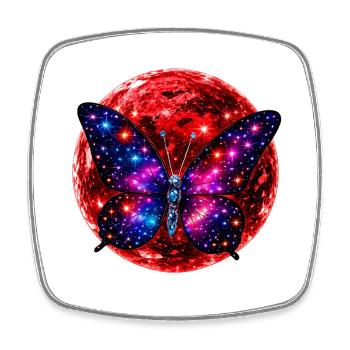 Red Planet Energy – Cosmic Butterfly - Square fridge magnet - white - Front
