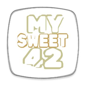 Age 42 - Square fridge magnet - white - Front