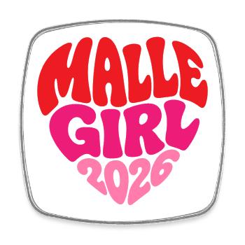 Malle 2026 Malle Girl 2026 - Viereckiger Kühlschrankmagnet - Weiß - Vorne