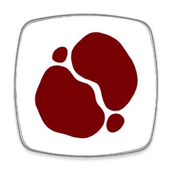 Rote Organische Formen transparentes Design - Viereckiger Kühlschrankmagnet - Weiß - Vorne