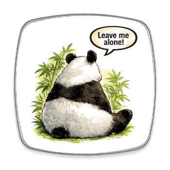 Panda "Lass mich in Ruhe" verrückte Freundin Stimmungs-Tee - Viereckiger Kühlschrankmagnet - Weiß - Vorne