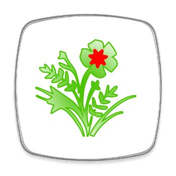 Blumen - Viereckiger Kühlschrankmagnet - Weiß - Vorne