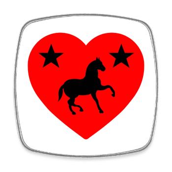 Chevaux - Magnet carré - blanc - Devant