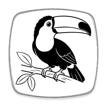 Toukan Bird - Magnet carré - blanc - Devant
