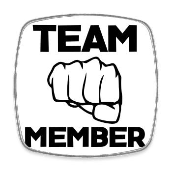 Team Member - Square fridge magnet - white - Front