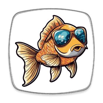 Vacances de bandes dessinées Poisson Rouge - Magnet carré - blanc - Devant