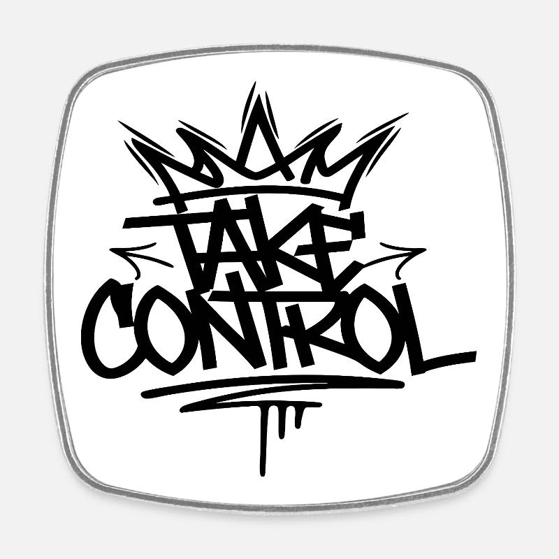 Take Control Graffiti T-shirt Design - Square fridge magnet - white